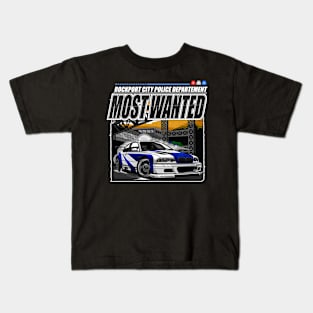 ICONIC NFS MOSTWANTED CAR  #1 BLACKLIST-WITH BACKGROUND Kids T-Shirt